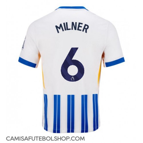 Camisa de time de futebol Brighton James Milner #6 Replicas 1º Equipamento 2024-25 Manga Curta